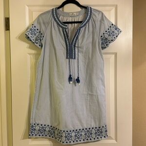Vineyard Vines Blue Pinstripe Boho Mini Dress